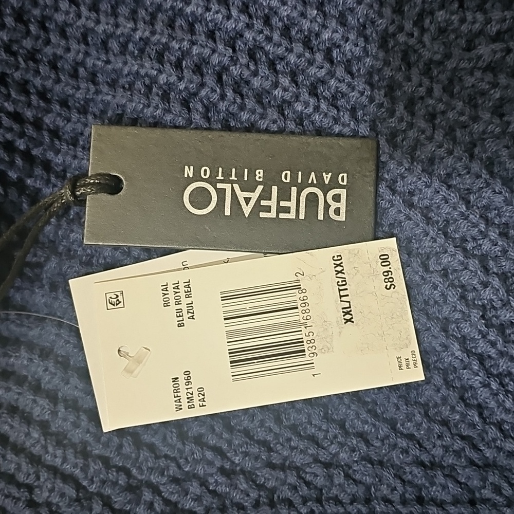 Buffalo David Bitton Men's Wafron Sweater Navy Blue Size XXL - Picture 2 of 2